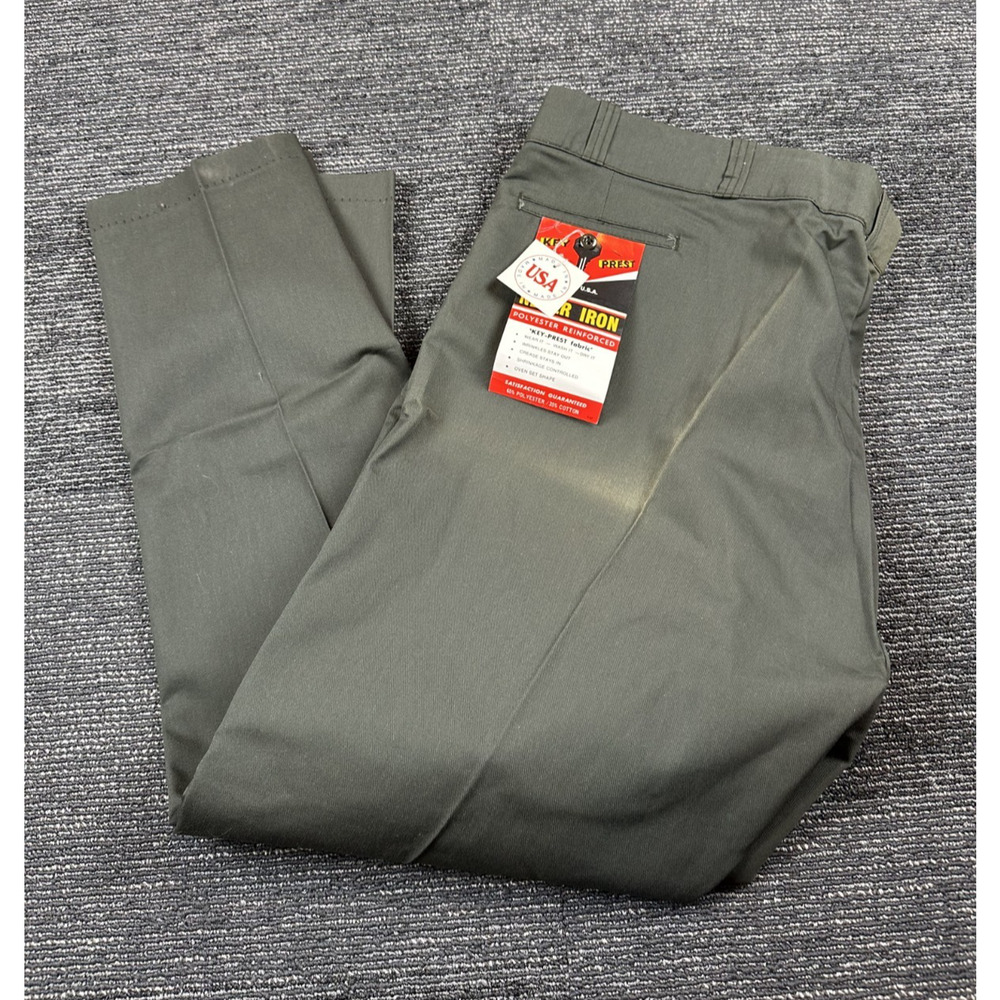VTG Key Industries Mens Green Twill Dress Pants 50 x 32 New with Tag